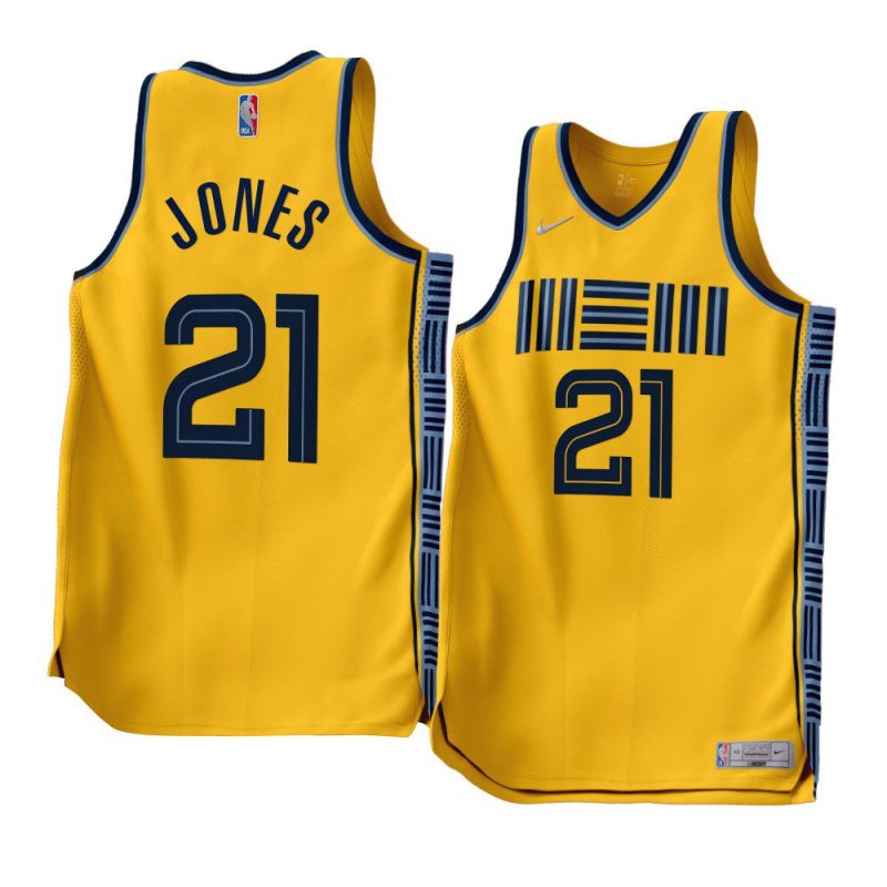 tyus jones grizzliesjersey 2022 23earned edition gold