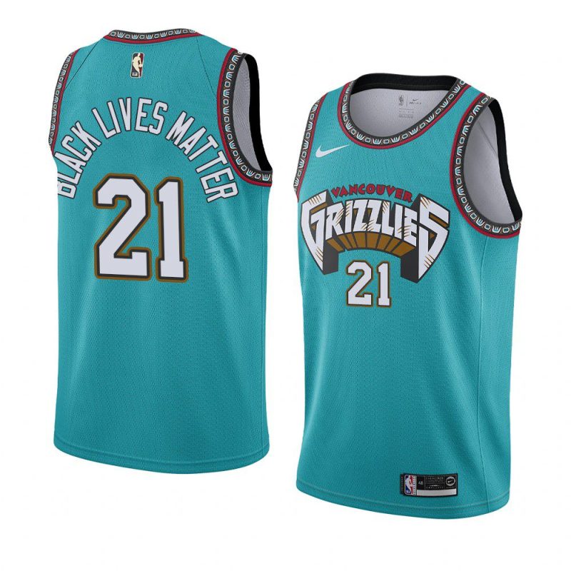 tyus jones jersey classic cyan black lives matter men