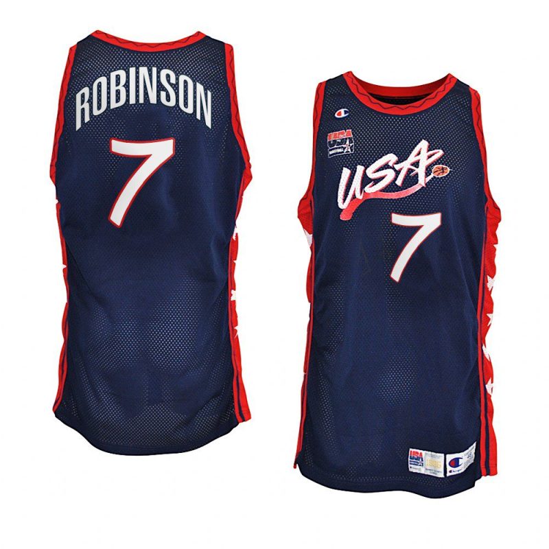 usa team 1996 olympics basketball david robinson navy jersey