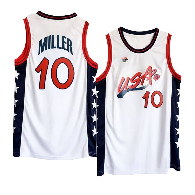 usa team 1996 olympics basketball reggie miller white jersey