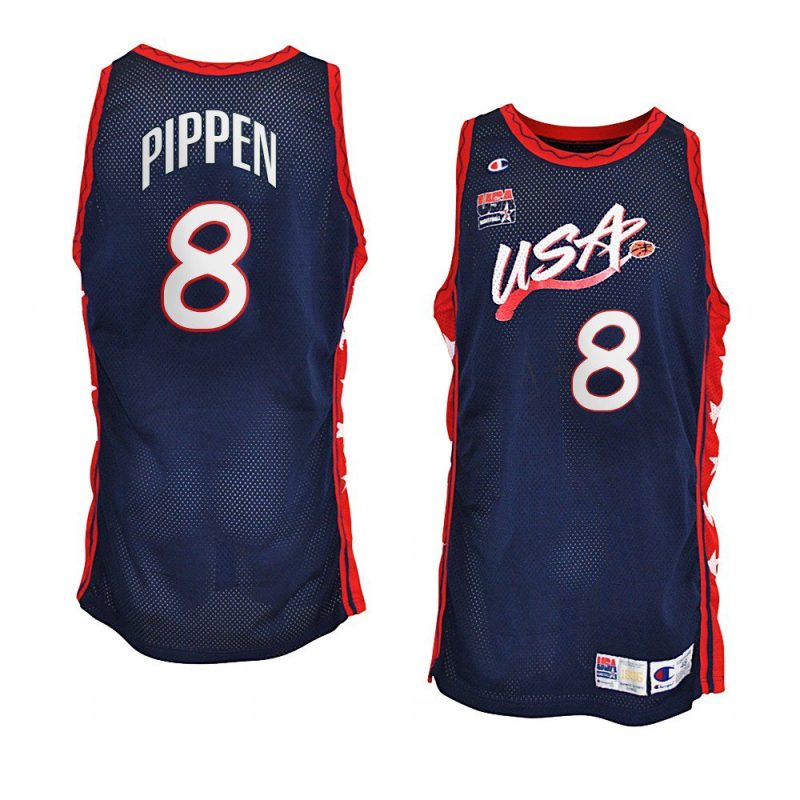 usa team 1996 olympics basketball scottie pippen navy jersey