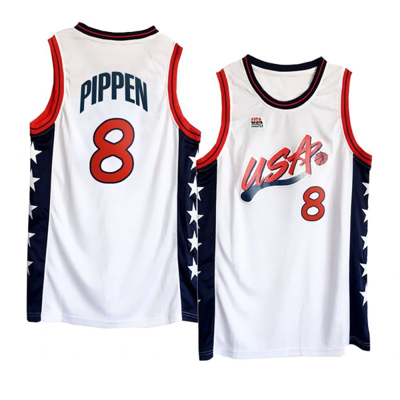 usa team 1996 olympics basketball scottie pippen white jersey