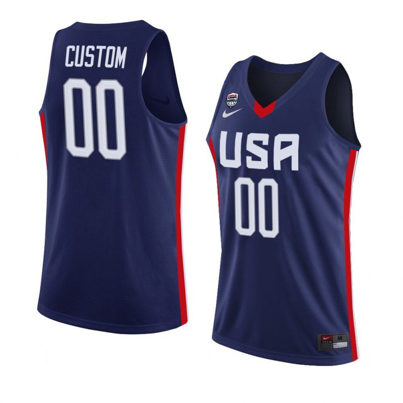 usa team 2022 fiba u18 americas champion custom navy jersey