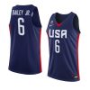 usa team 2022 fiba u18 americas champion eric dailey jr. navy jersey