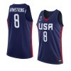 usa team 2022 fiba u18 americas champion mark armstrong navy jersey