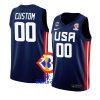 usa team 2023 fiba basketball world cup custom navy away jersey