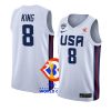 usa team 2023 fiba basketball world cup george king white home jersey