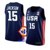 usa team 2023 fiba basketball world cup justin jackson navy away jersey