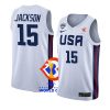 usa team 2023 fiba basketball world cup justin jackson white home jersey