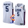 usa team 2023 fiba basketball world cup xavier munford white home jersey