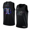 utah jazz custom black iridescent holographic jersey