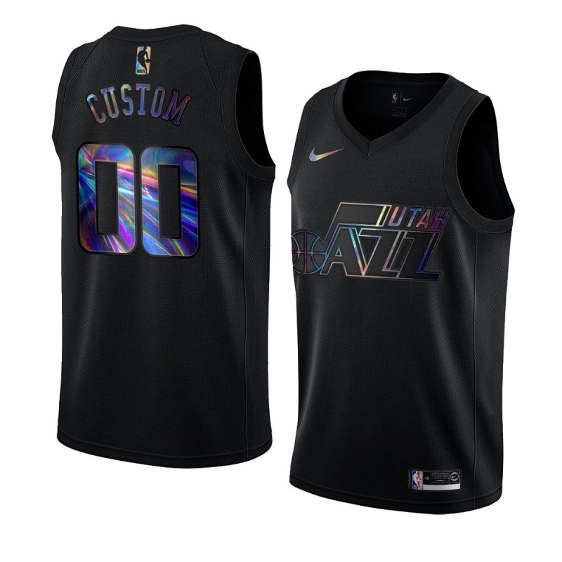 utah jazz jordan clarkson black iridescent holographic jersey