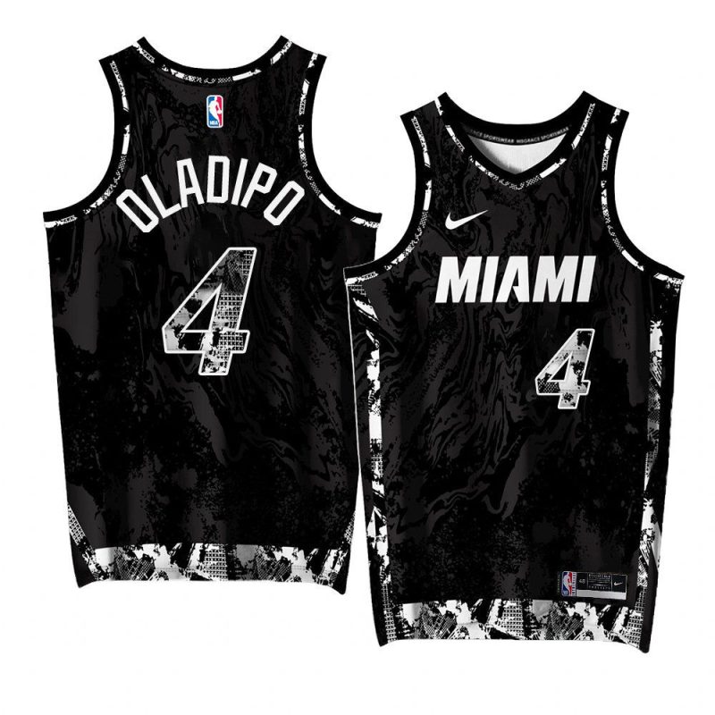 victor oladipo heat ftx arena blackjersey black