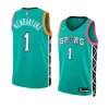 victor wembanyama spursjersey city edition turquoise2023 nba draft