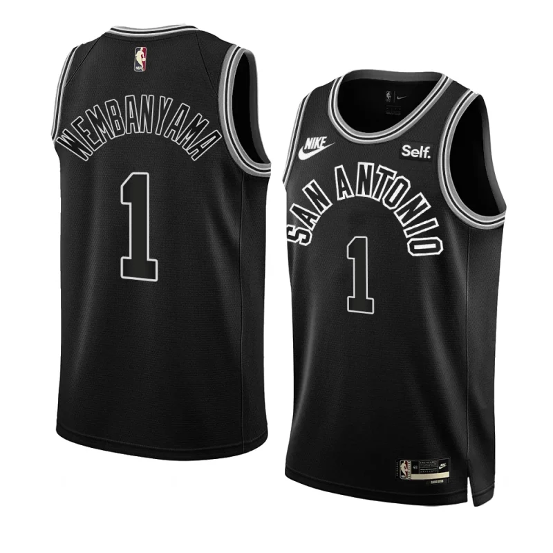 victor wembanyama spursjersey classic edition black2023 nba draft