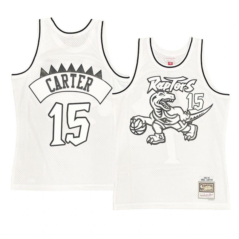 vince carter black logo jersey throwback white