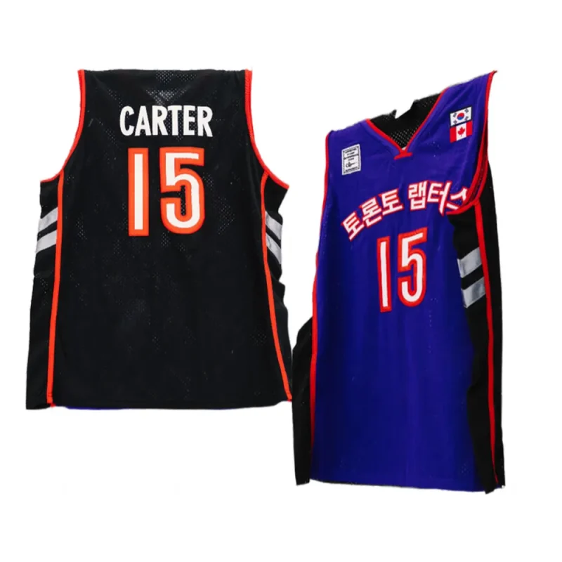 vince carter raptors retouch vintage korean collab bluejersey blue