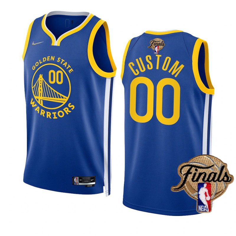 warriors custom 2022 nba finals royalgold blooded jersey