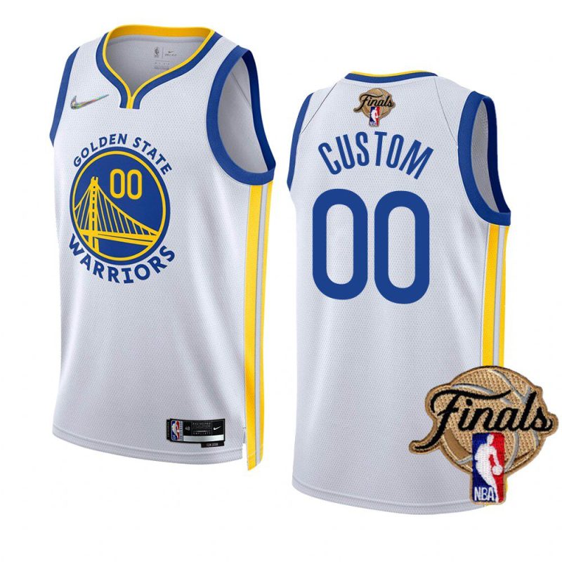 warriors custom 2022 nba finals whitegold blooded jersey