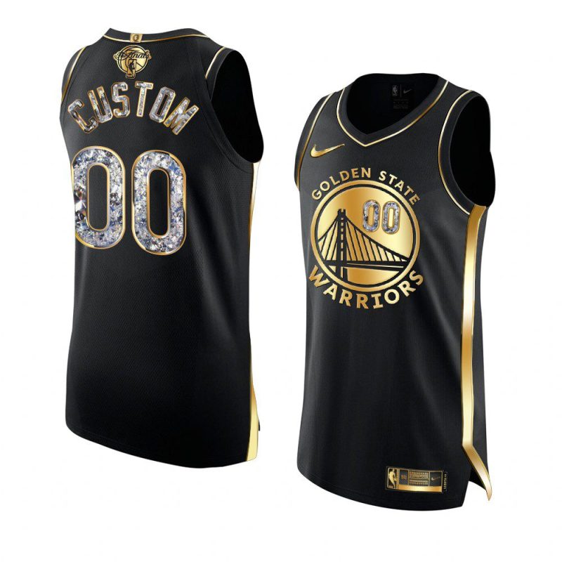 warriors custom 2022 western conference champion blackgold diamond jersey