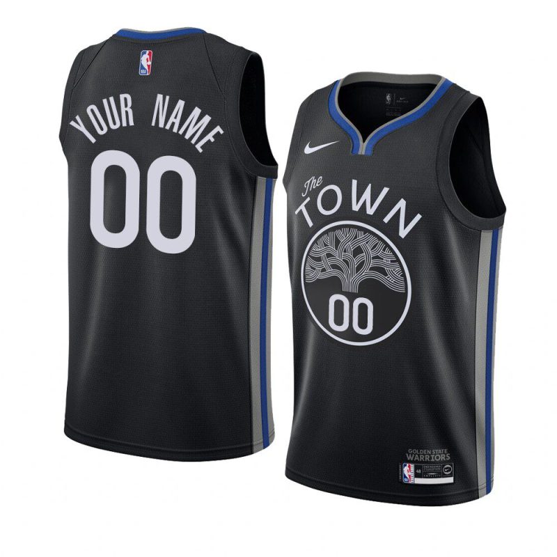 warriors custom city jersey men's black 2019 20