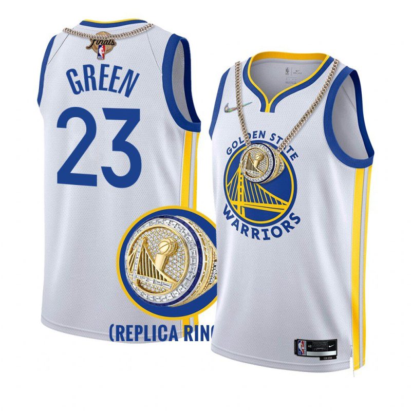 warriors draymond green 2022 nba champions whitereplica ring jersey