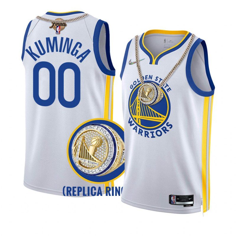 warriors jonathan kuminga 2022 nba champions whitereplica ring jersey