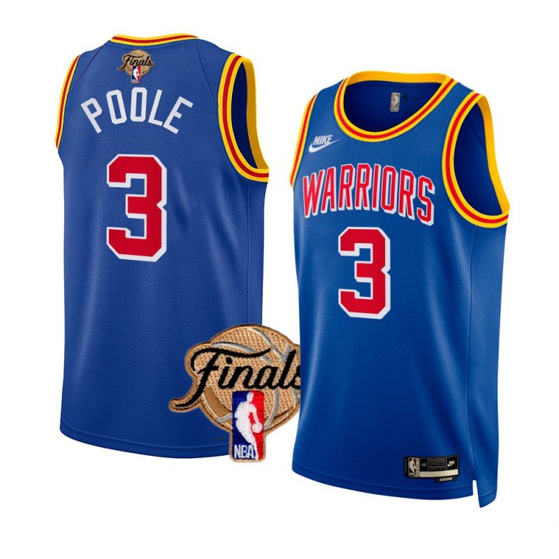 warriors jordan poole 2022 nba finals royalclassic jersey