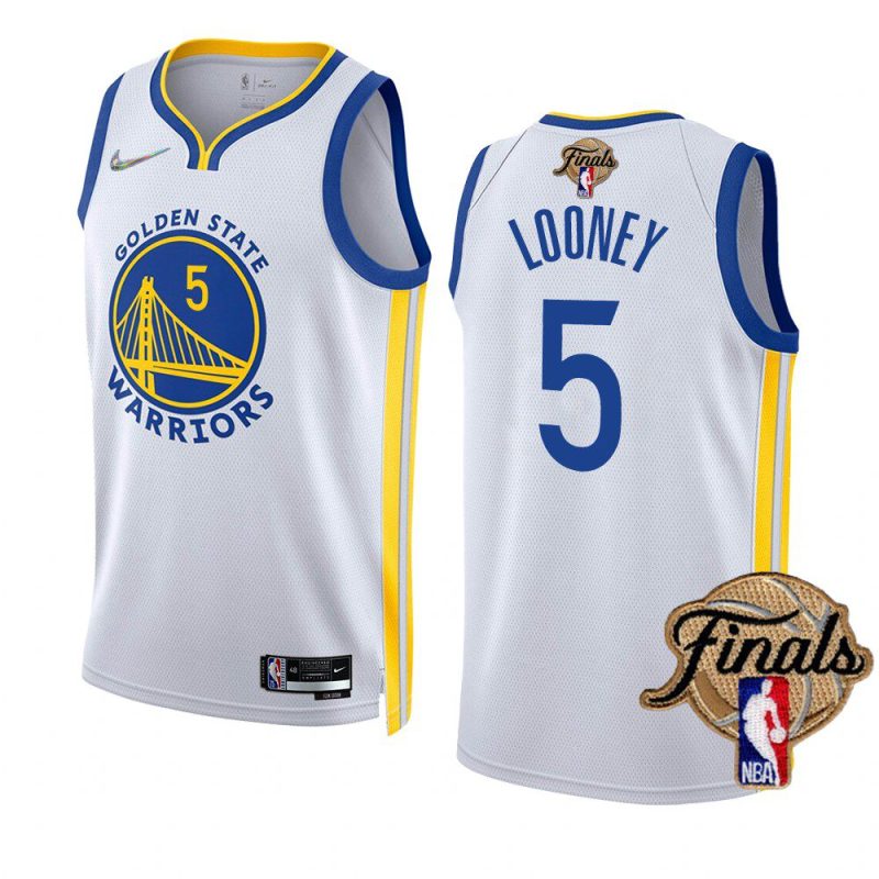 warriors kevon looney 2022 nba finals whitegold blooded jersey