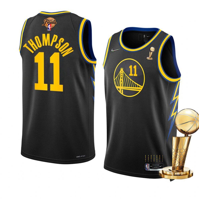 warriors klay thompson 2022 nba finals champions blackcity jersey