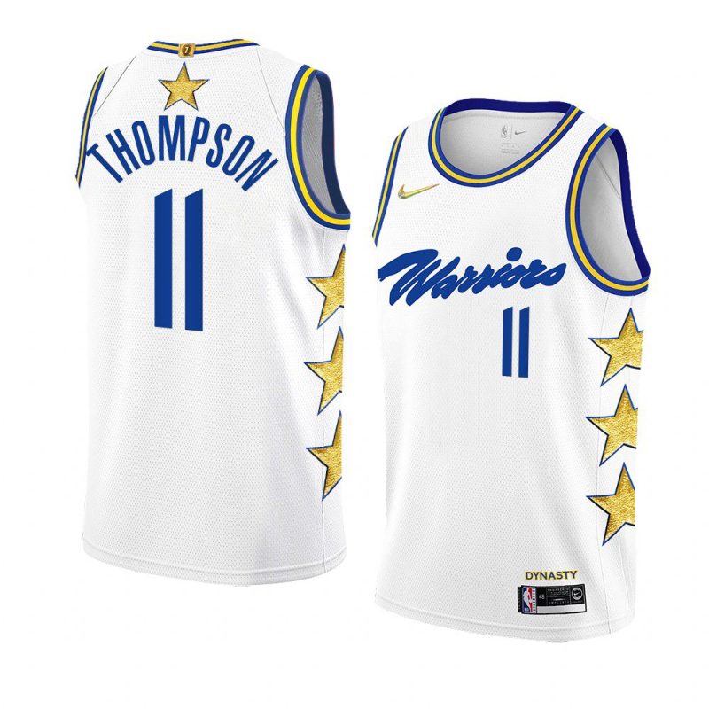 warriors klay thompson 7x nba champs whitestars fashion jersey