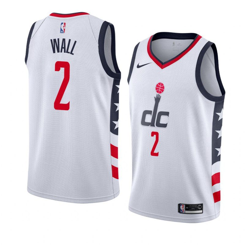 wizards john wall city jersey men's white 2019 20