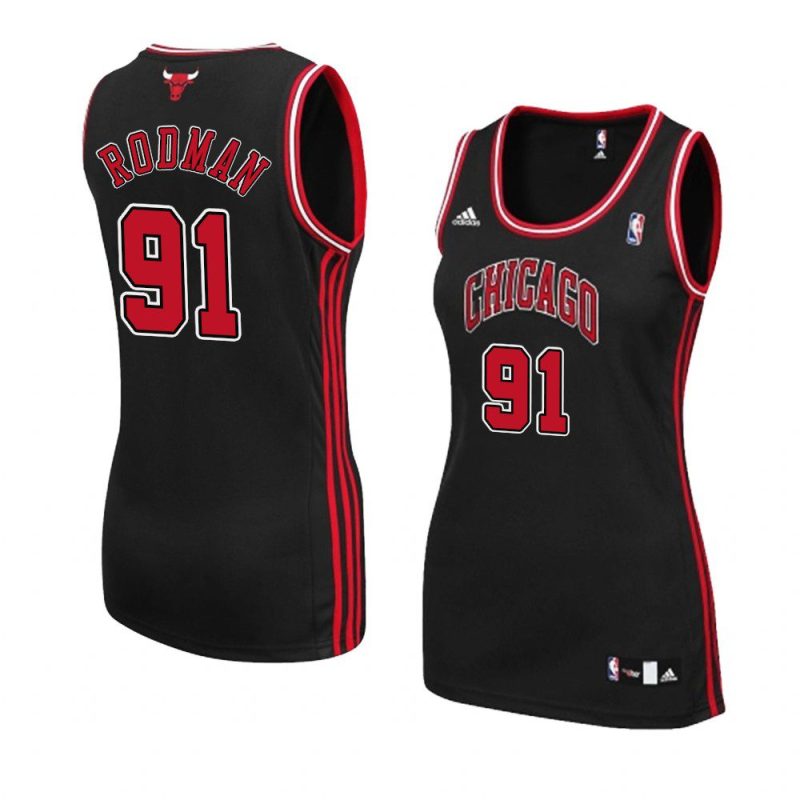 women's dennis rodman black hardwood classics jersey