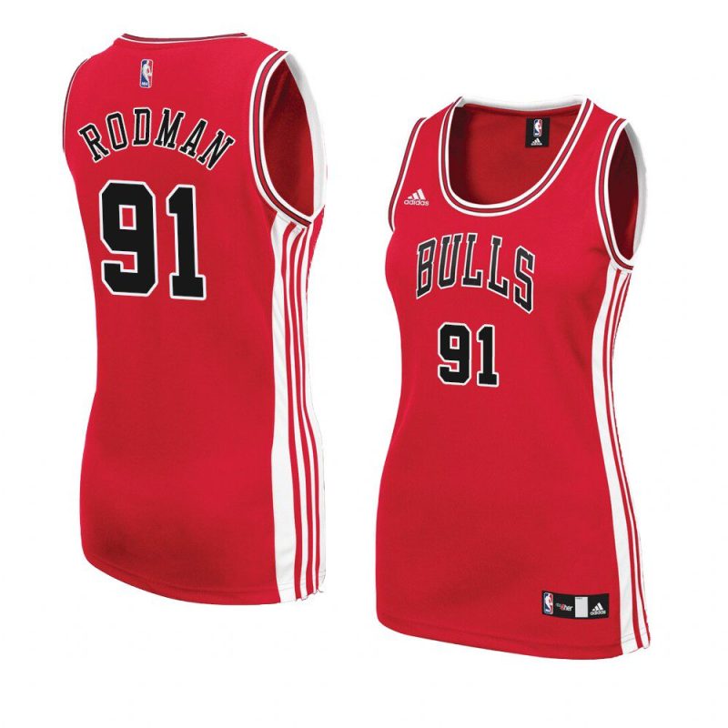 women's dennis rodman red hardwood classics jersey