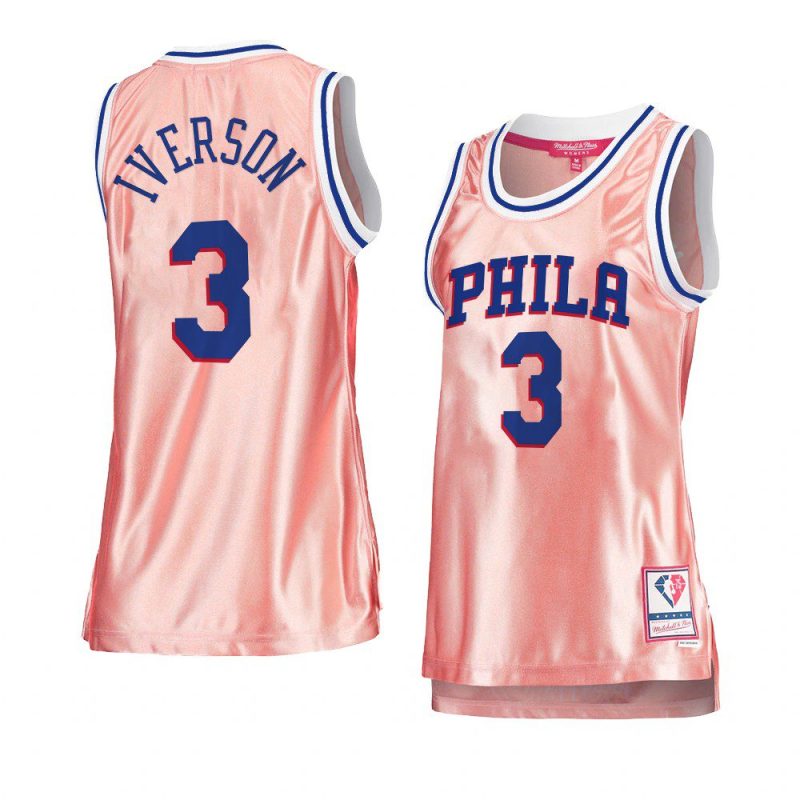 women allen iverson pink rose gold 76ersjersey