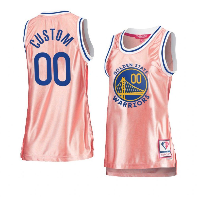 women custom pink rose gold warriorsjersey