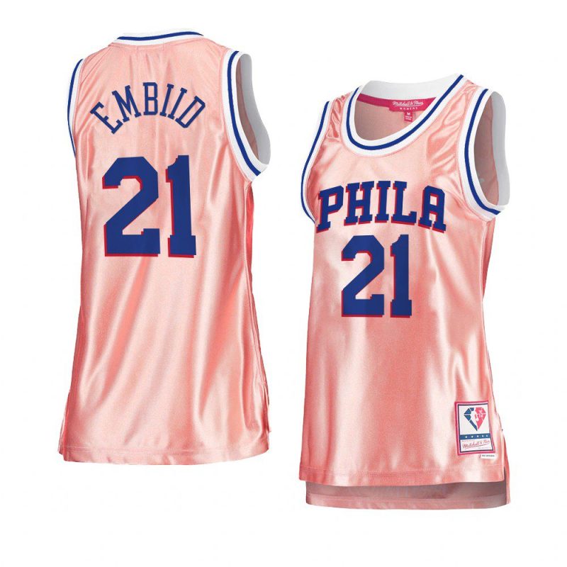 women joel embiid pink rose gold 76ersjersey