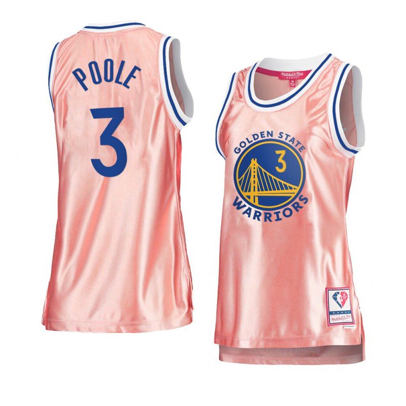 women jordan poole pink rose gold warriorsjersey