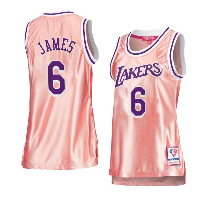 women lebron james pink rose gold lakersjersey