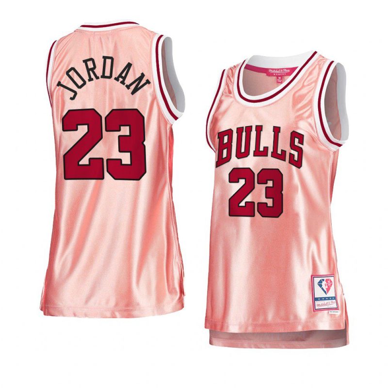 women michael jordan pink rose gold bullsjersey