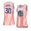 women stephen curry pink rose gold warriorsjersey