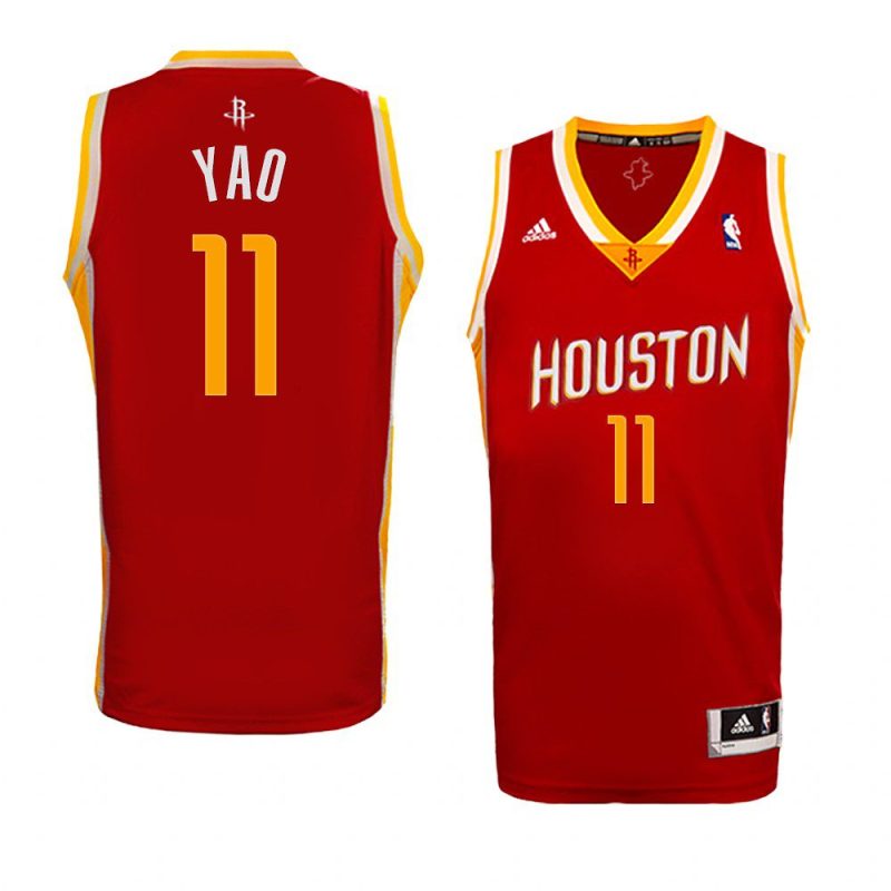 yao ming jersey hardwood classics red men's