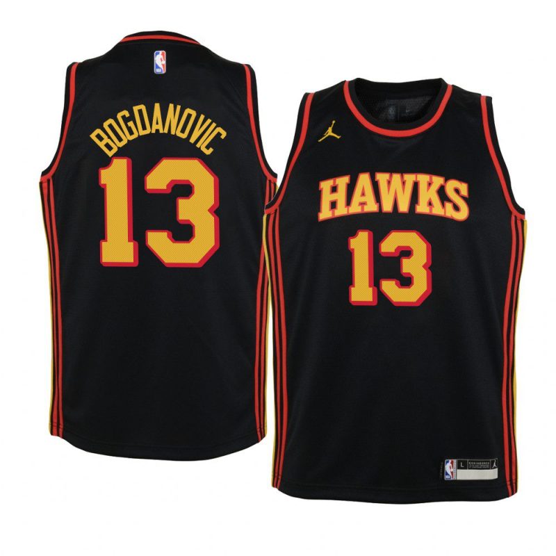 youth atlanta hawks bogdan bogdanovic 2020 trade black statement jersey