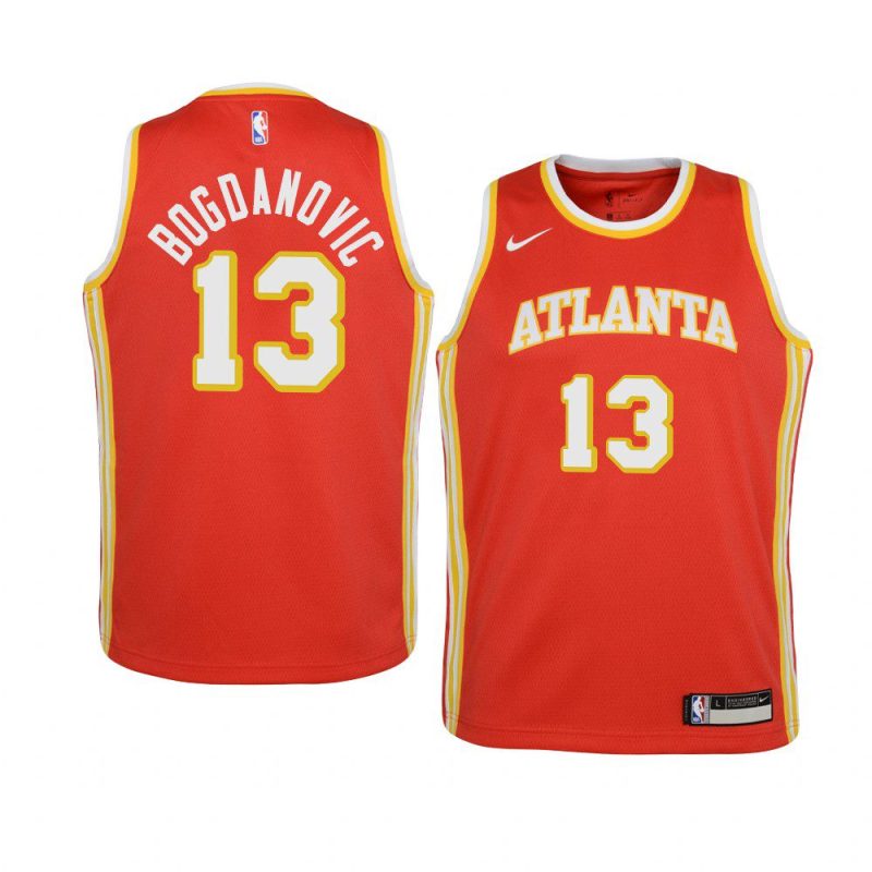 youth atlanta hawks bogdan bogdanovic red icon jersey