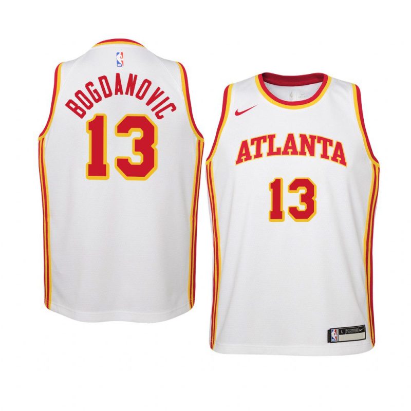 youth atlanta hawks bogdan bogdanovic white association jersey