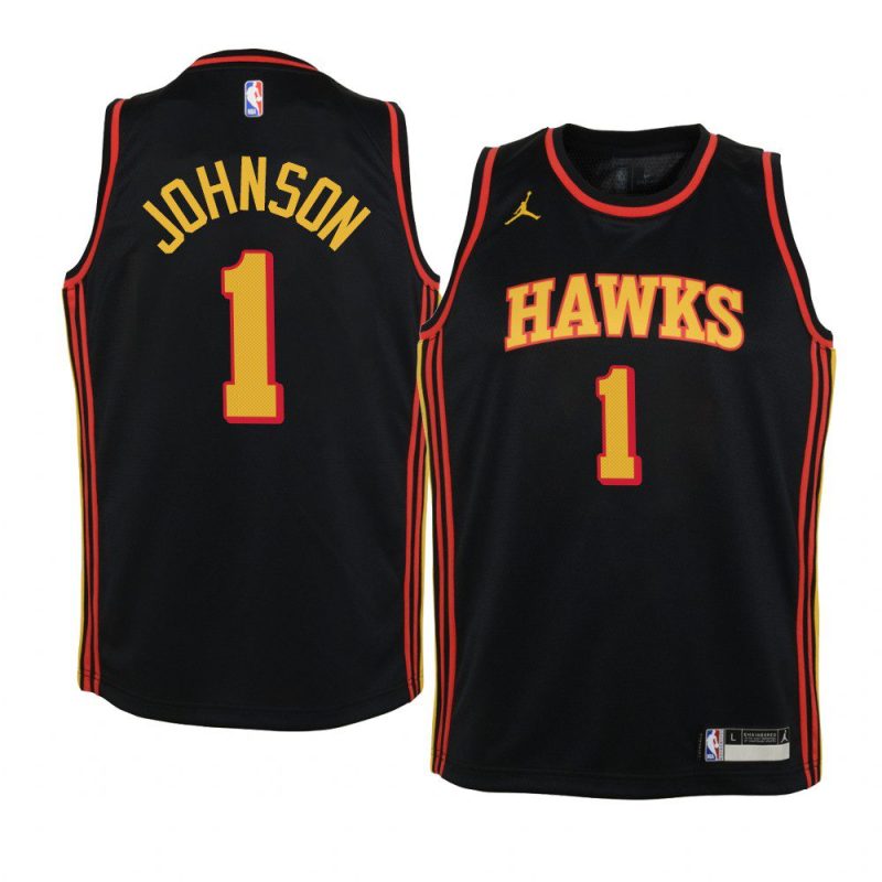 youth atlanta hawks jalen johnson 2021 nba draft black statement edition jersey