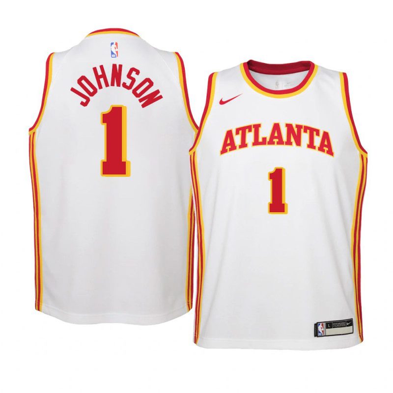 youth atlanta hawks jalen johnson 2021 nba draft white association edition jersey