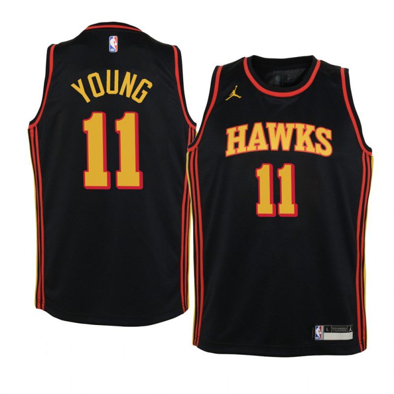 youth atlanta hawks trae young jumpman black statement jersey