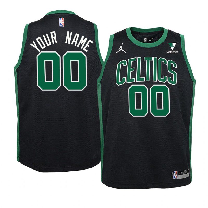 youth boston celtics custom jordan brand black statement jersey