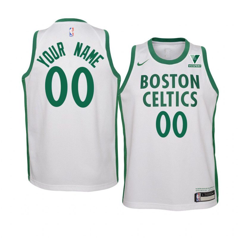 youth boston celtics custom vistaprint patch white city jersey